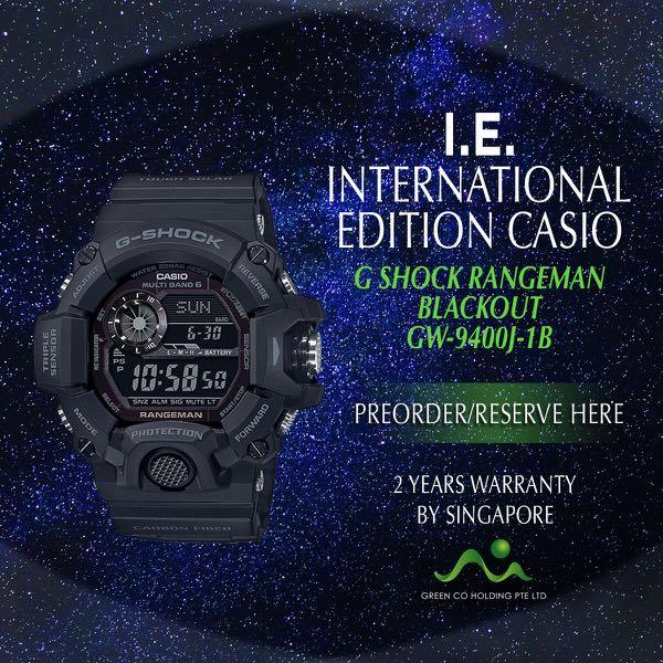 Casio International Edition G Shock Rangeman Black Out Gw 9400 1b