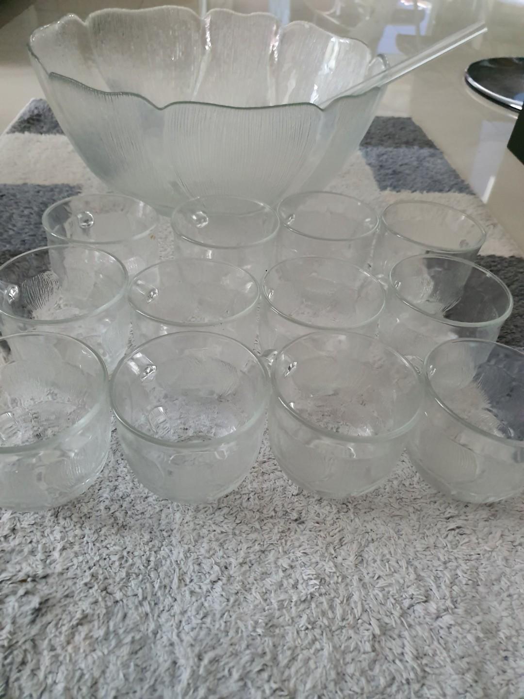 Dessert Glass Bowl Set with Glasses, Furniture & Home Living