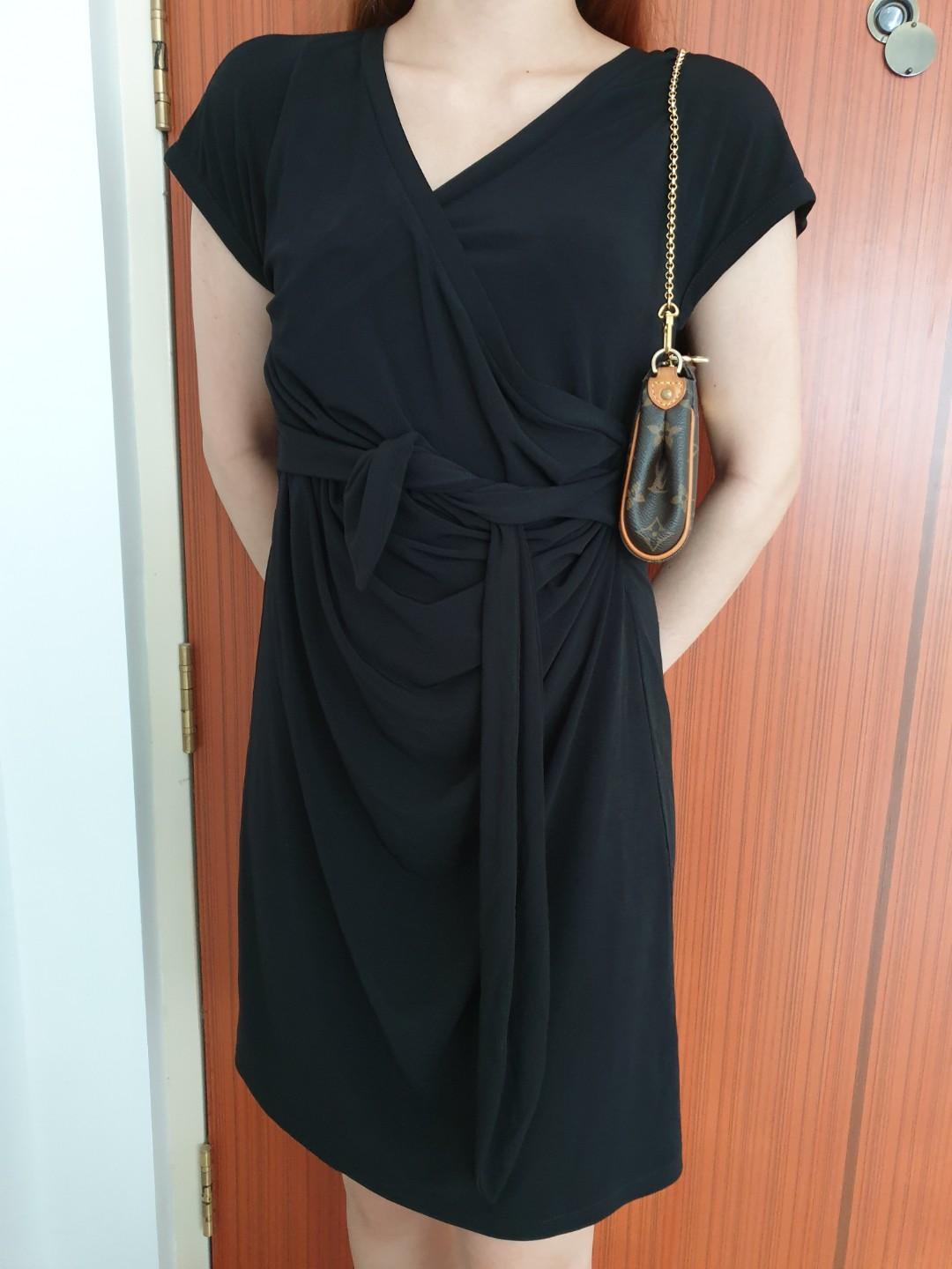 DVF Diane Von Furstenberg Black Dress, Luxury, Apparel on Carousell