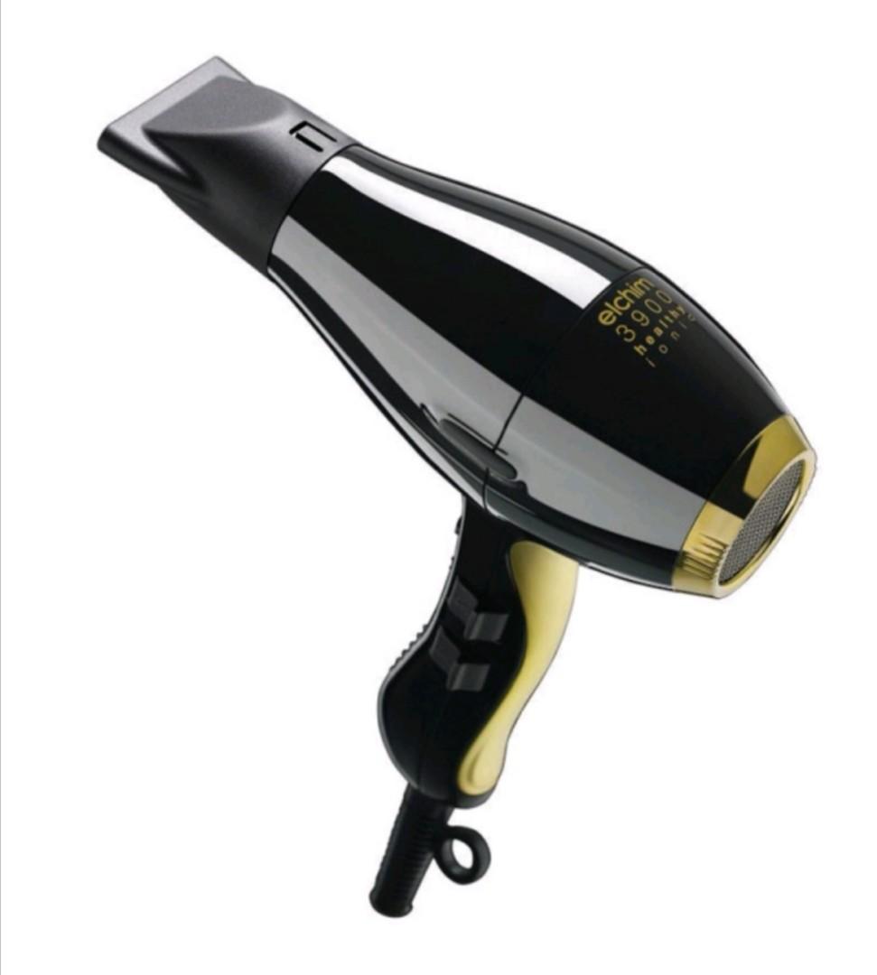 Elchim 3900 Healthy Ionic Black and Gold Hairdryer 2400w Used