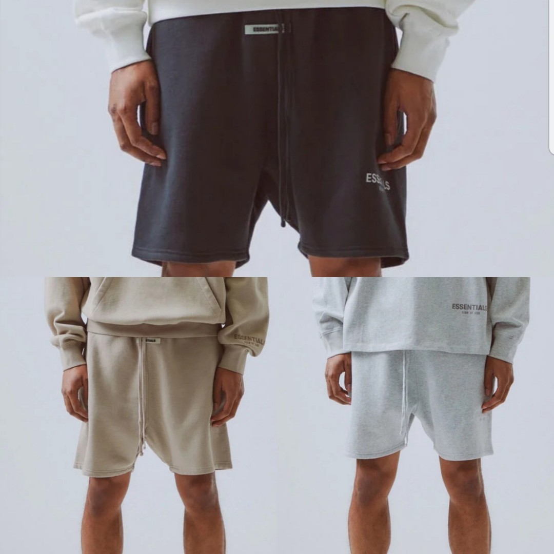 Essentials fear of god fog sweat shorts black grey 3m XS S, Men's
