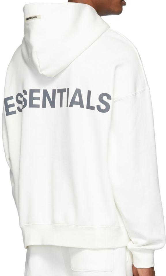 FOG Essentials SS20 reflective white hoodie Men s Fashion Tops Sets Hoodies on Carousell