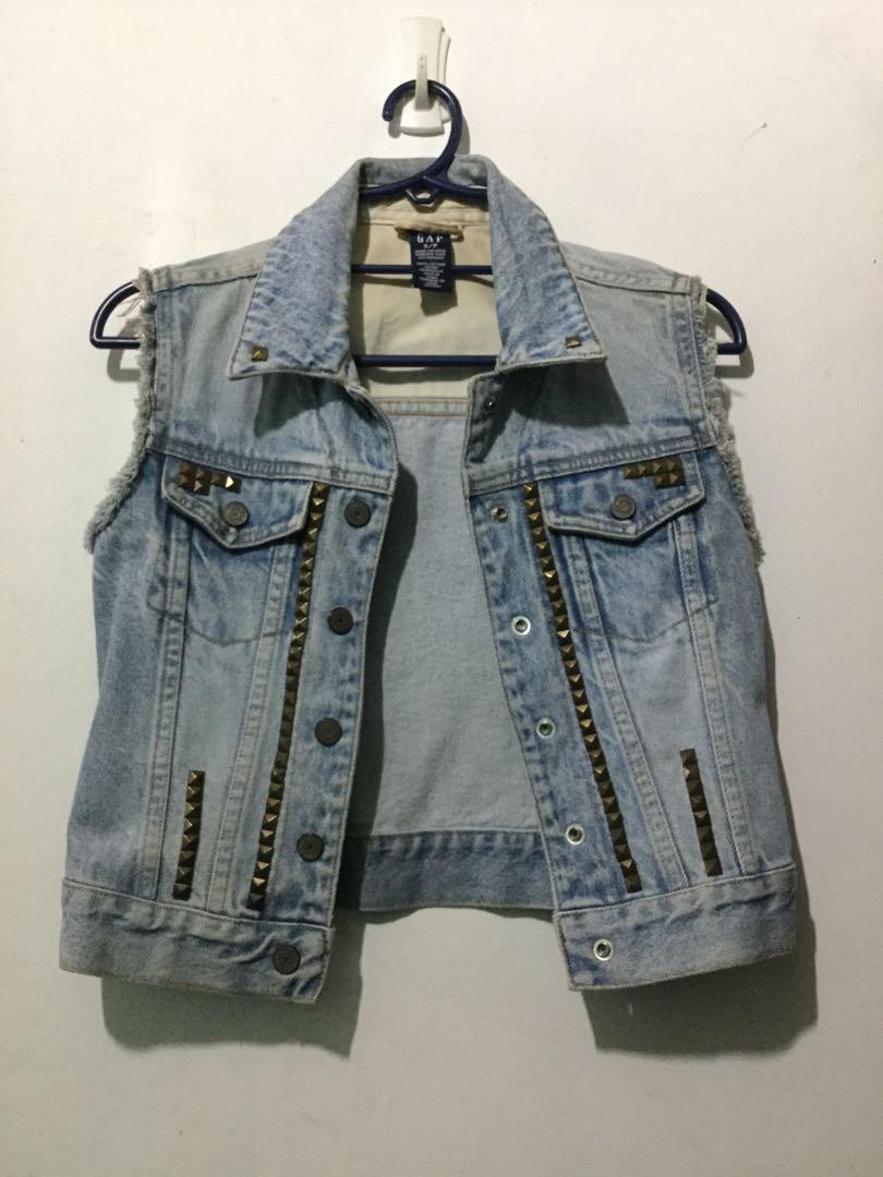 studded jean vest