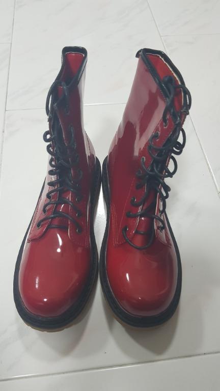 Glossy Red Boots