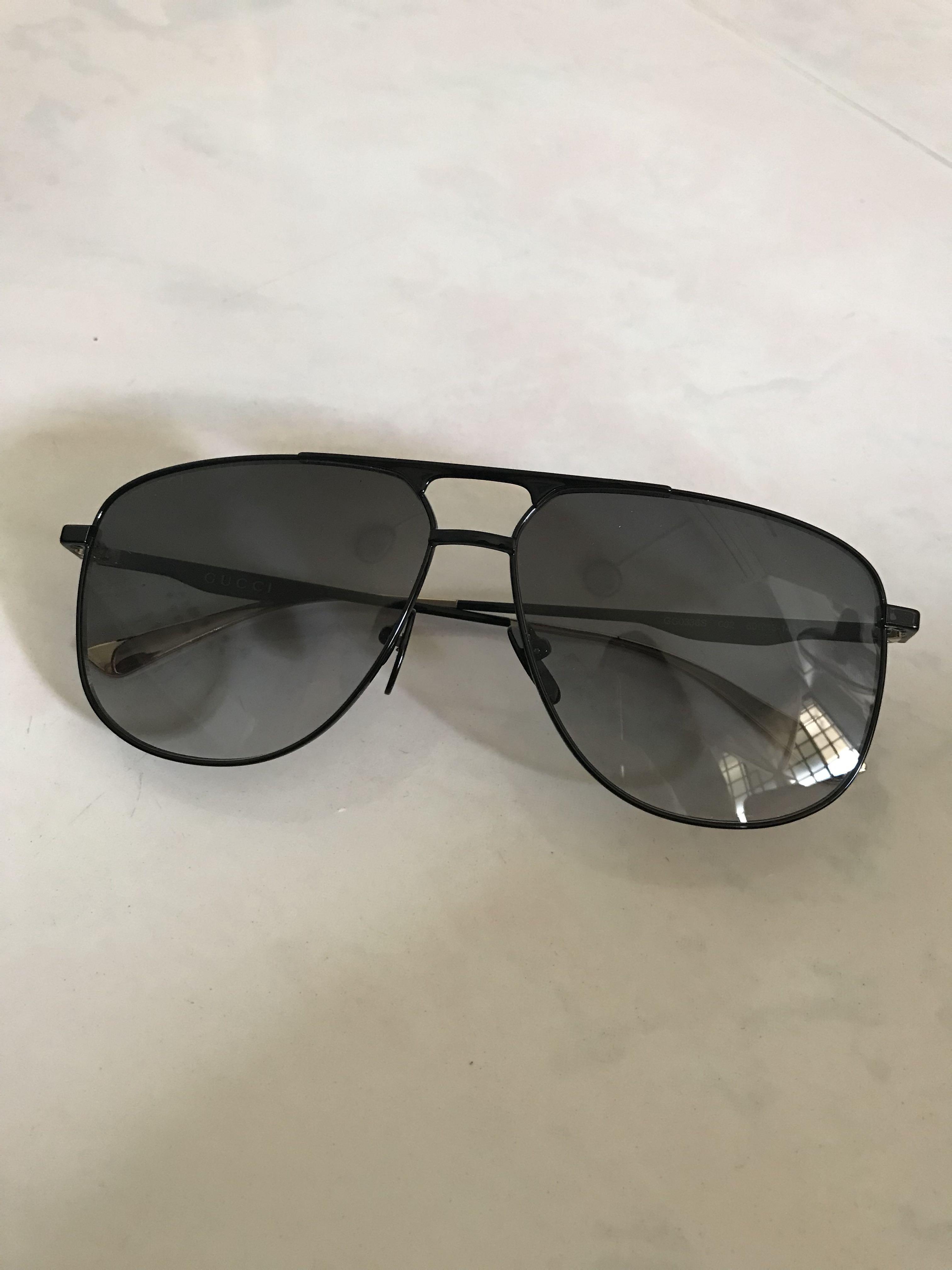Gucci GG0336S 002 Aviator Sunglasses, Men's Fashion, Watches ...