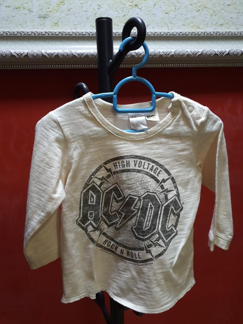 H M Ac Dc Tops Babies Kids Boys Apparel 1 To 3 Years On Carousell