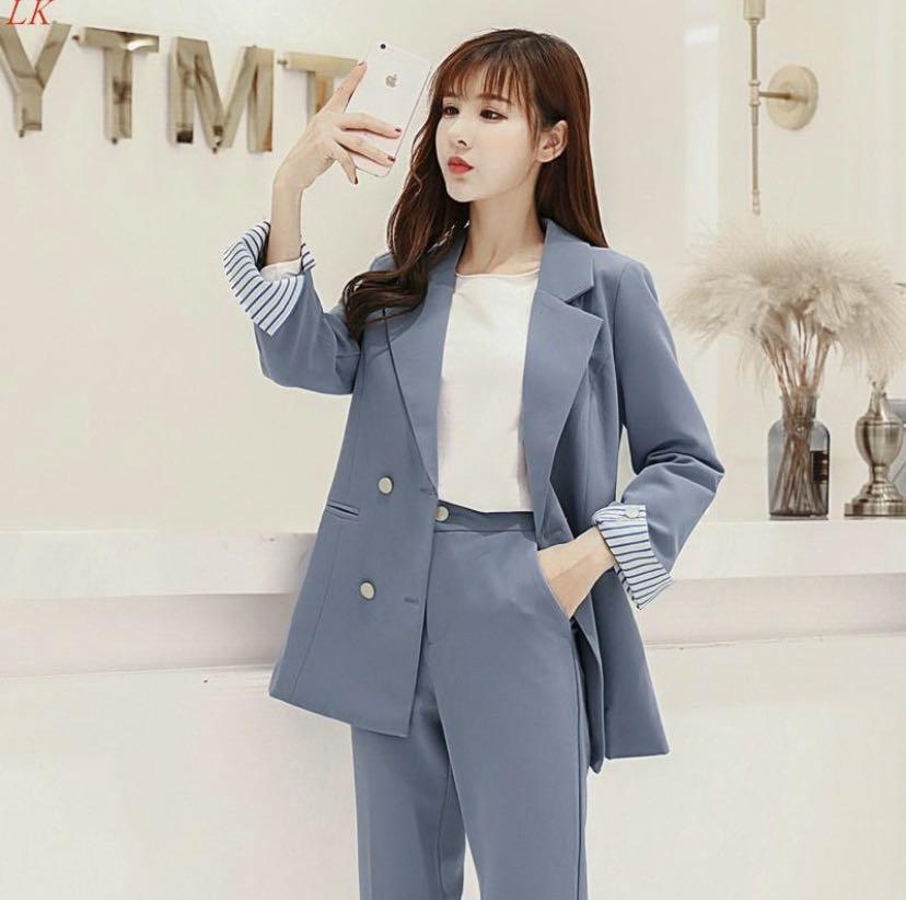 Hot sale Korean fashion slim blazer suit casual set