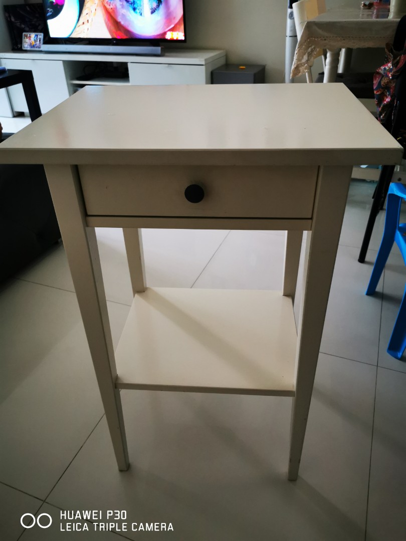 Ikea Hemnes Bedside table, White, Furniture & Home Living, Furniture