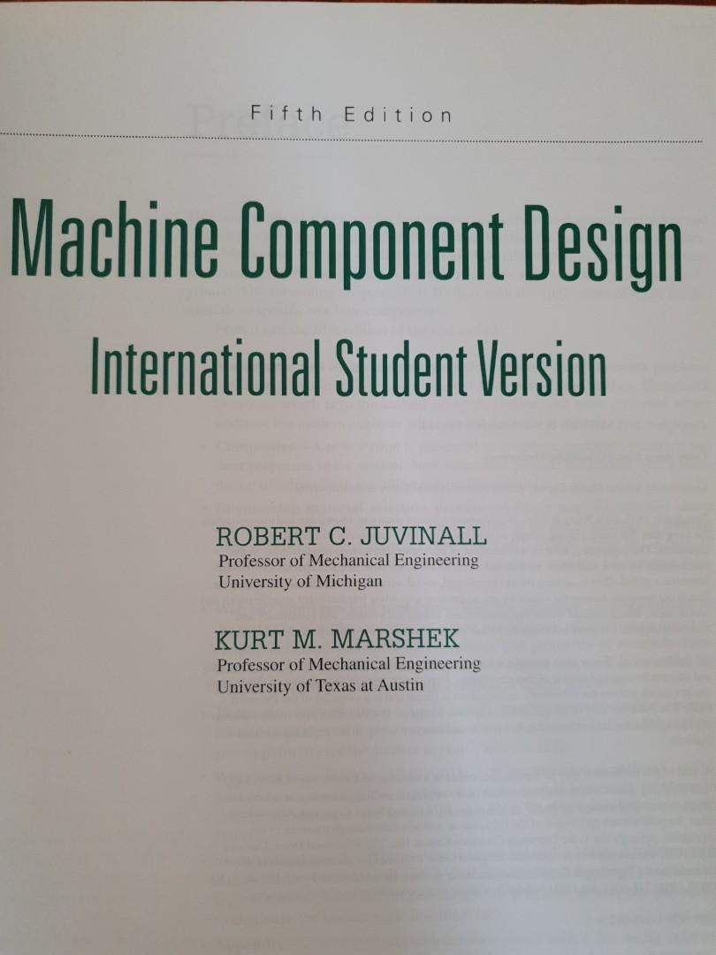 Machine Component Design (5th Ed), Hobbies & Toys, Books & Magazines