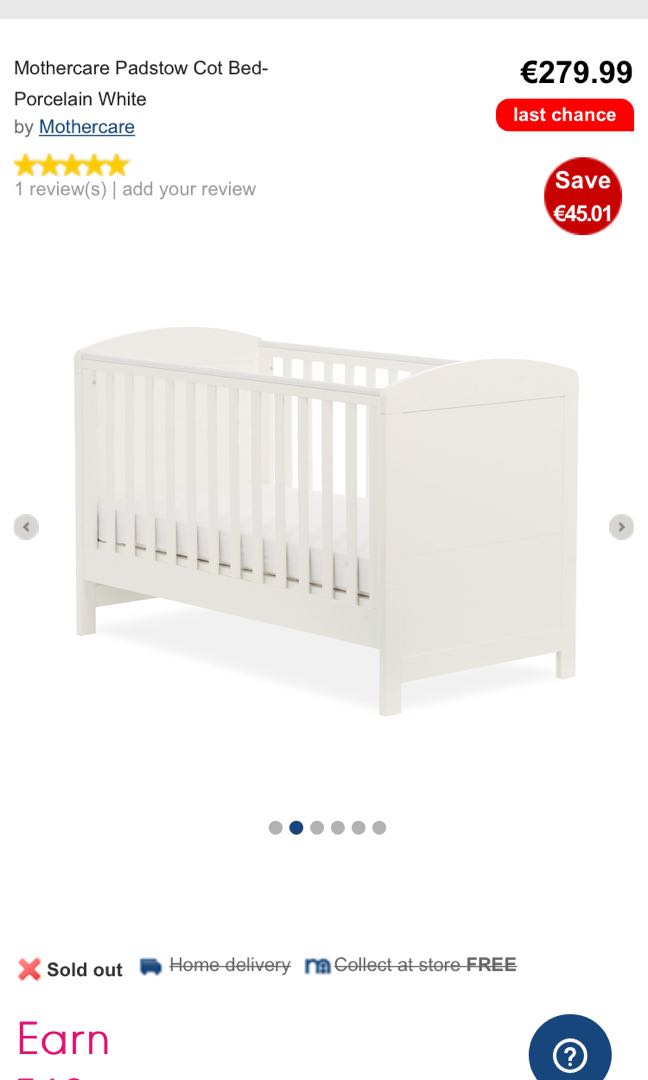 mothercare padstow cot bed