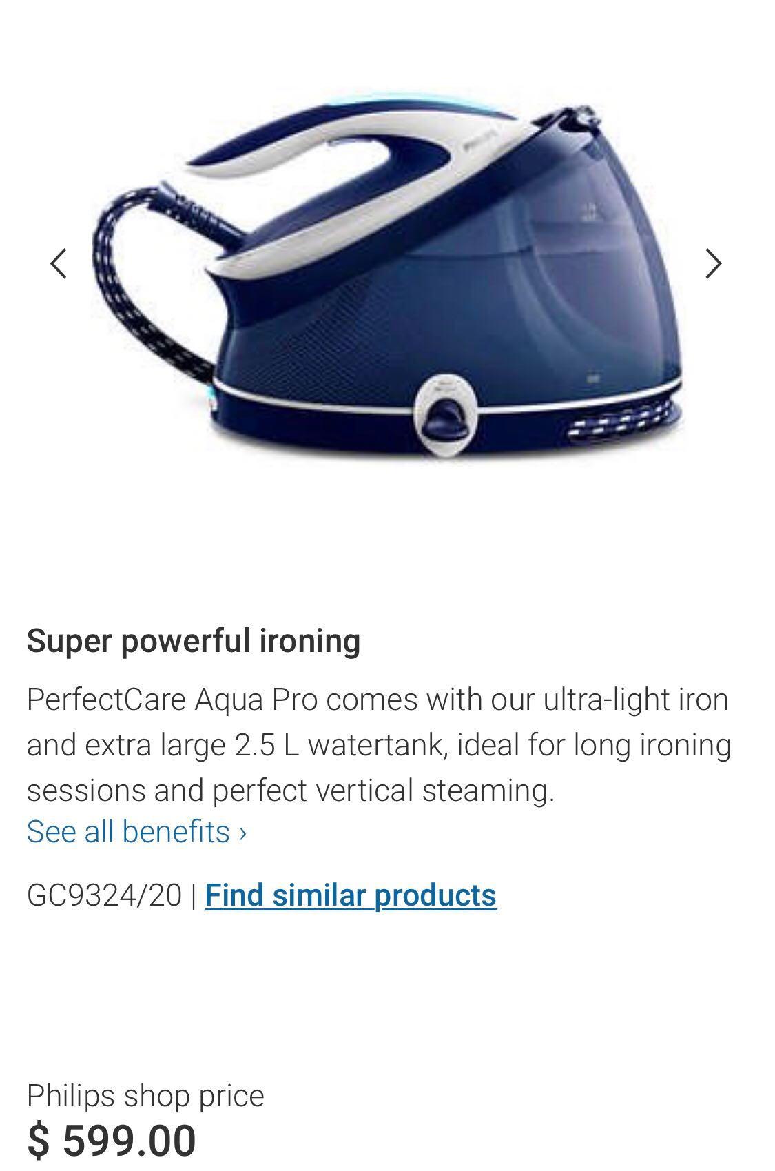 Philips PerfectCare Aqua Pro Steam Generator Iron (GC9324/20), TV