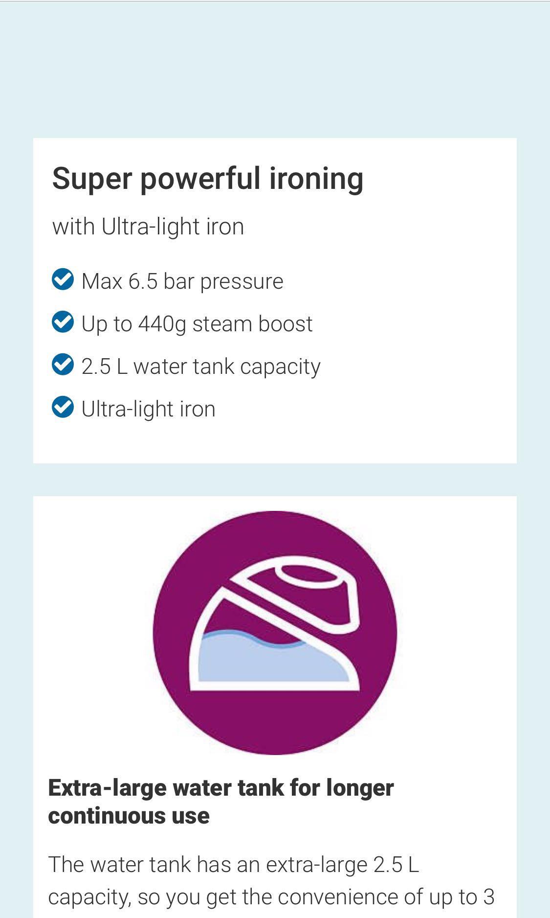 Philips PerfectCare Aqua Pro Steam Generator Iron (GC9324/20), TV