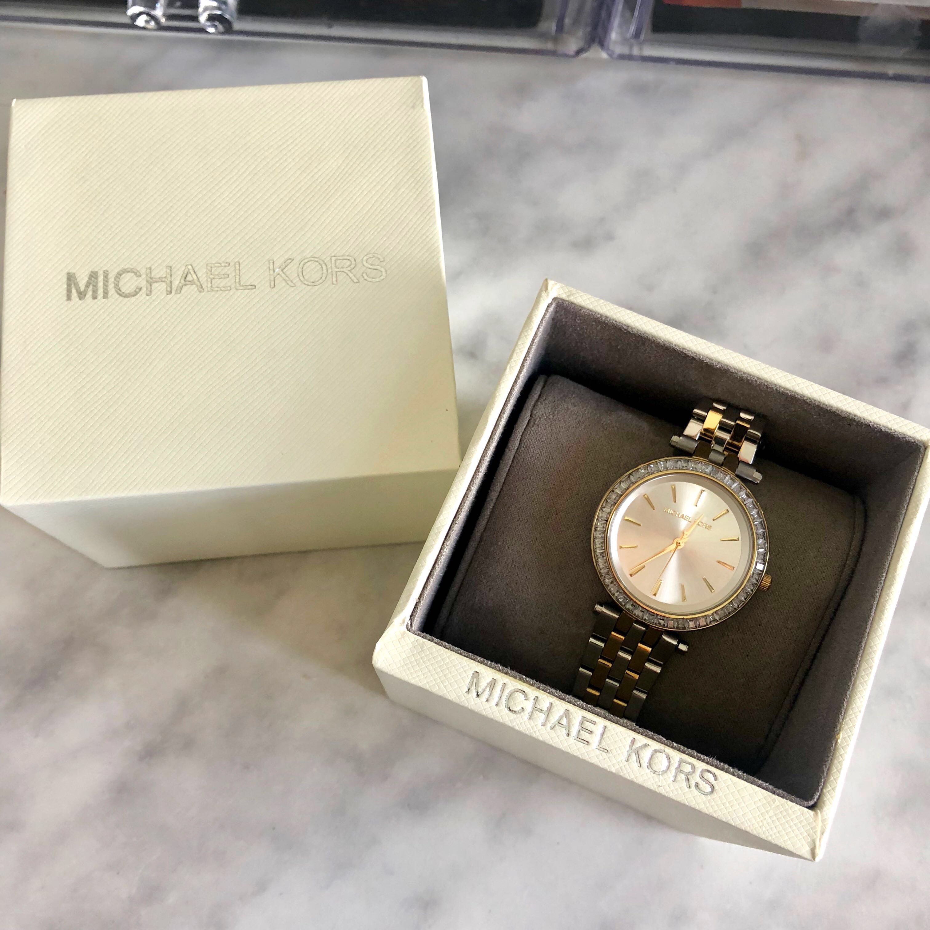 michael kors darci two tone watch