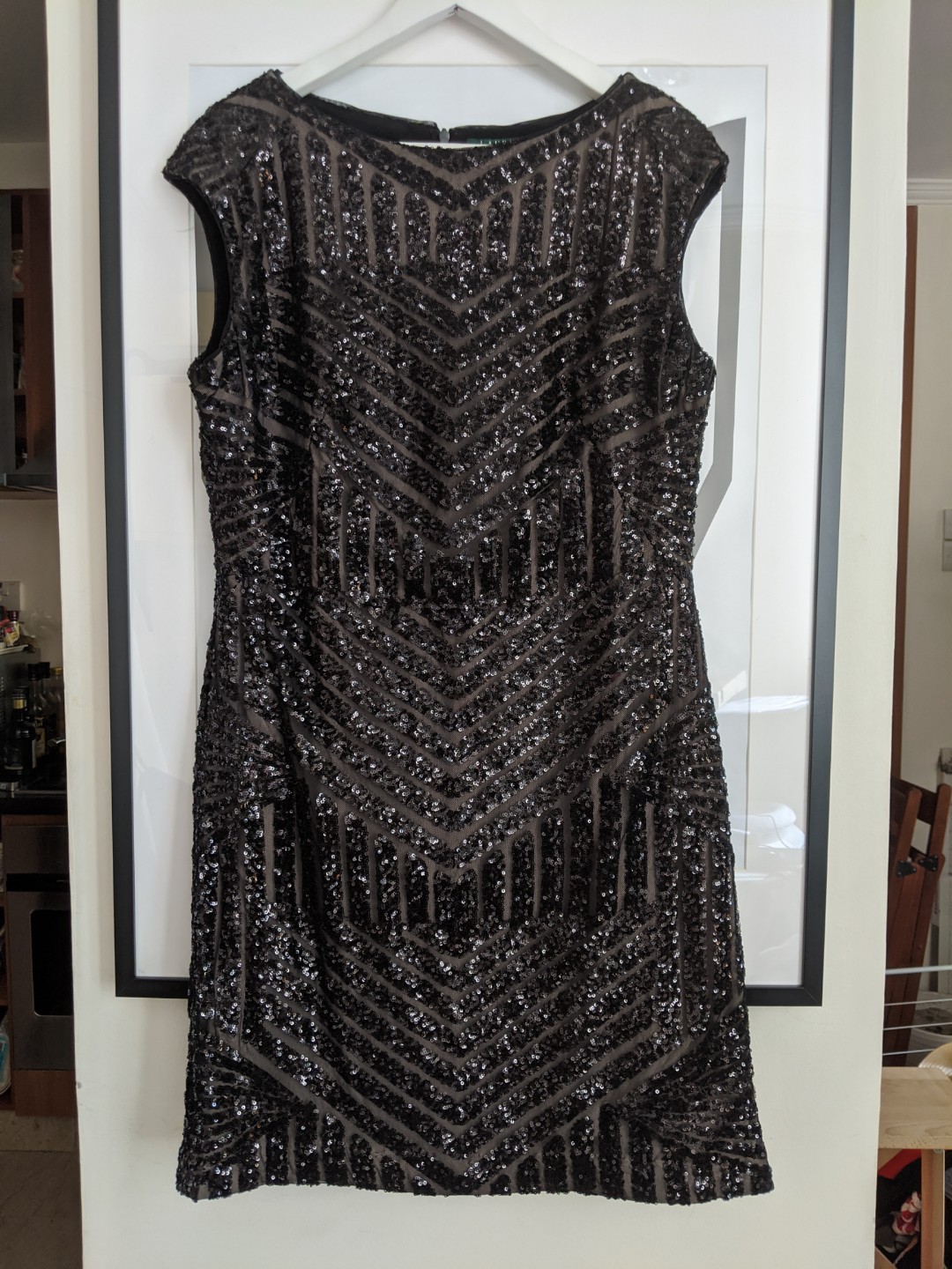 ralph lauren black sequin dress
