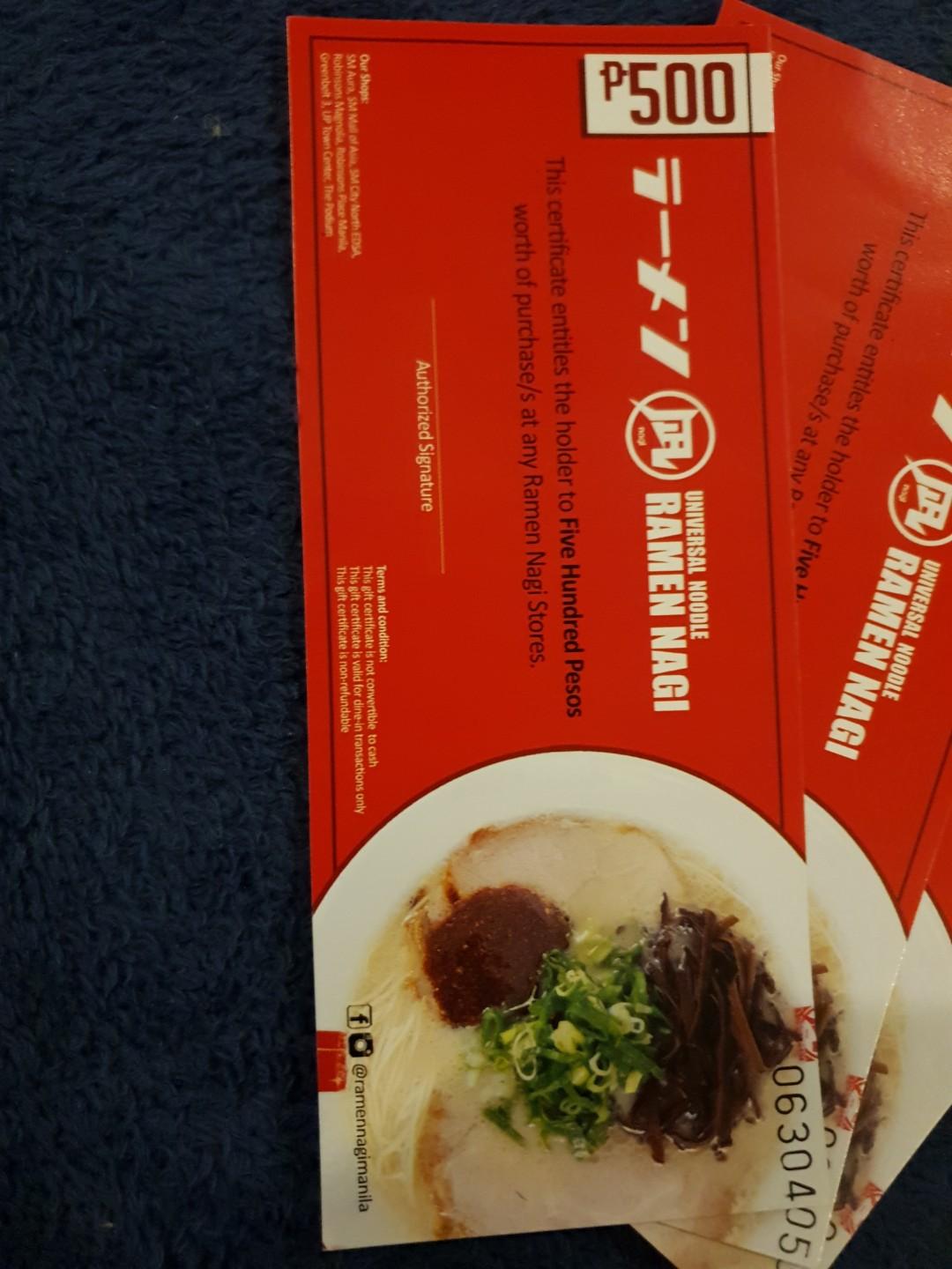 RAMEN NAGI VOUCHERS!, Food & Drinks, Gift Baskets & Hampers ...