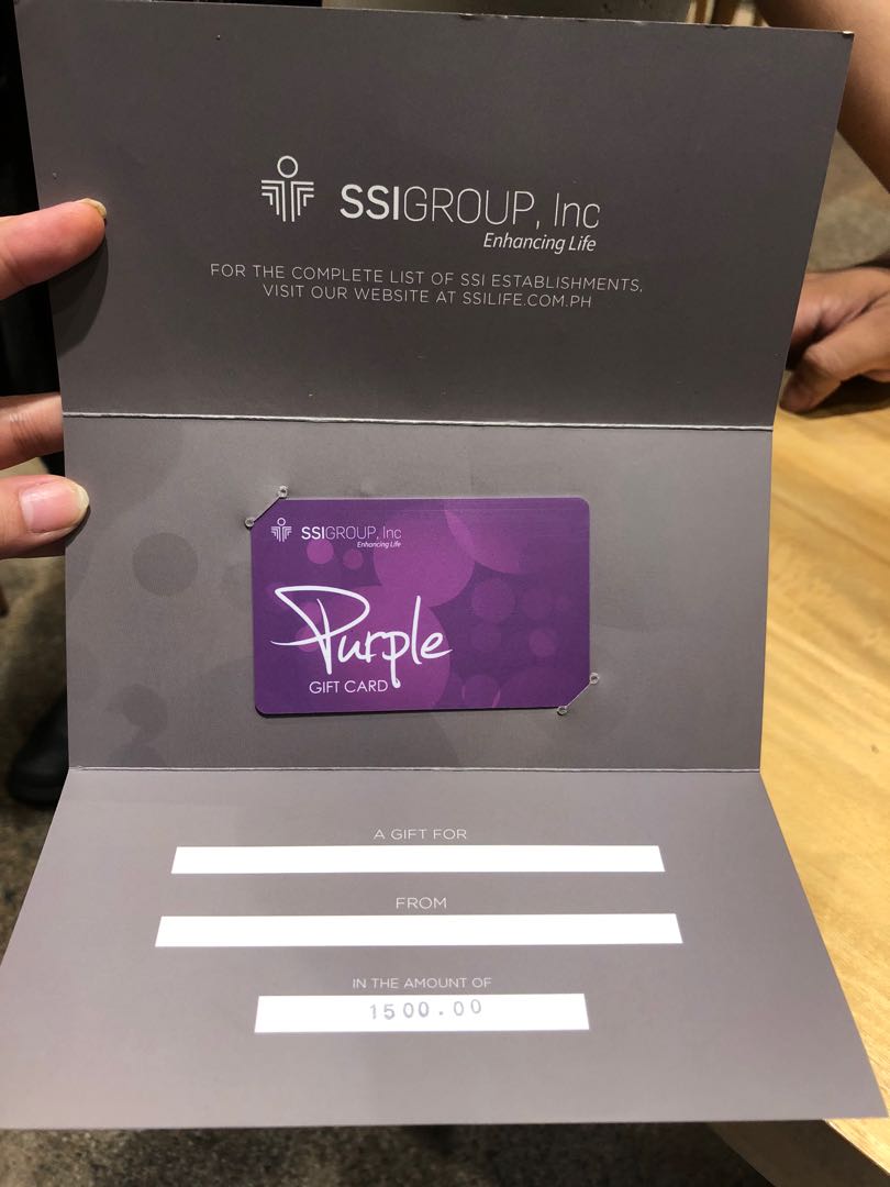 Ssi group purple gift card, Tickets & Vouchers, Store Credits ...
