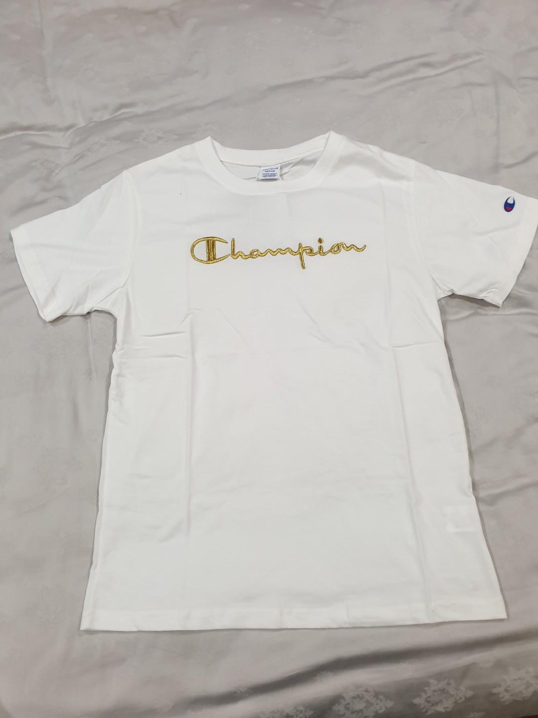 Gold and white champion shirt new arrivals