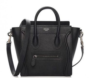 celine black nano luggage bag
