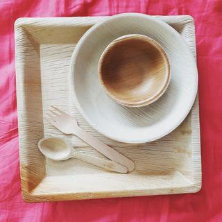 Eco friendly,  biodegradable palm leaf plates and bowl