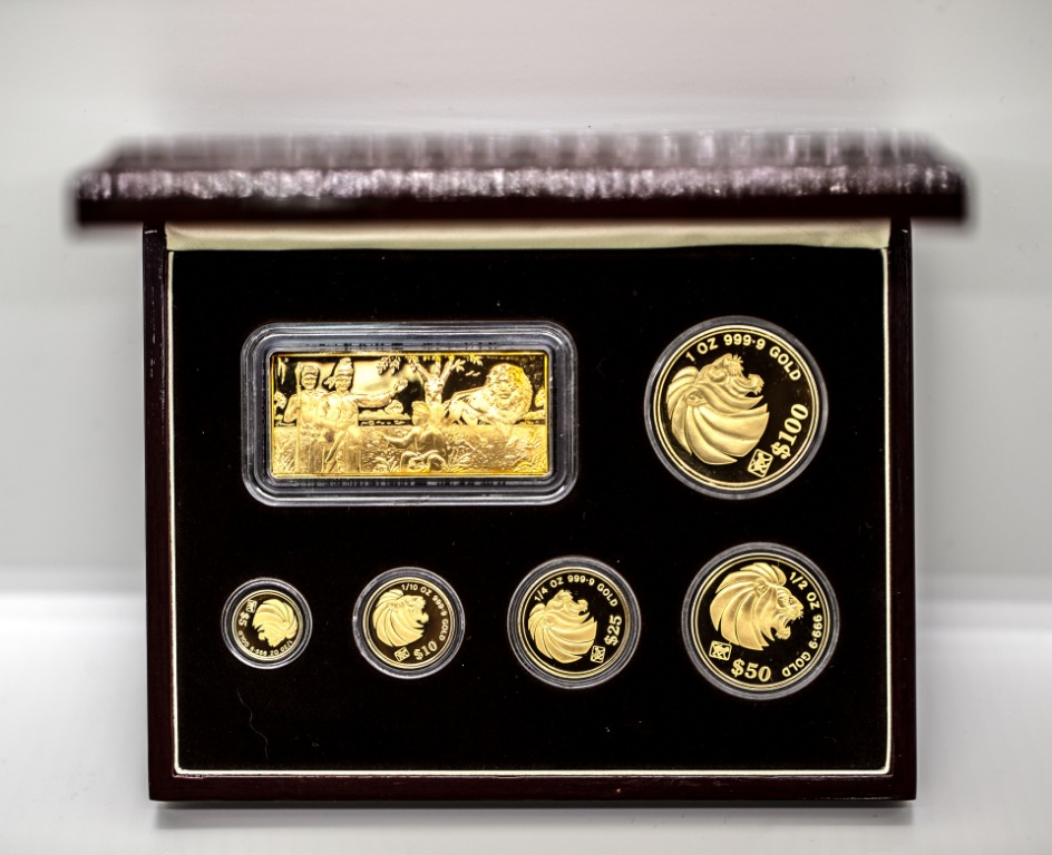1992 Singapore Lion Gold Bullion Proof Coin Set with Original