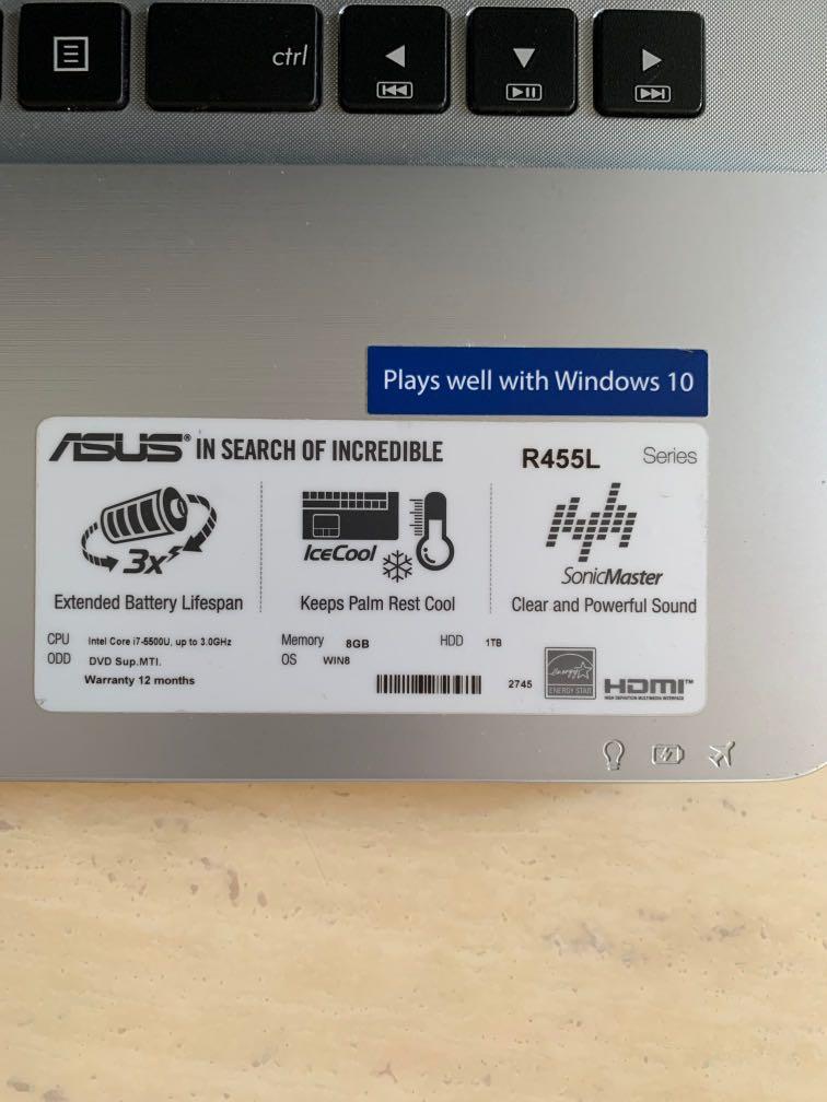 ASUS R455L laptop, Computers & Tech, Laptops & Notebooks on Carousell