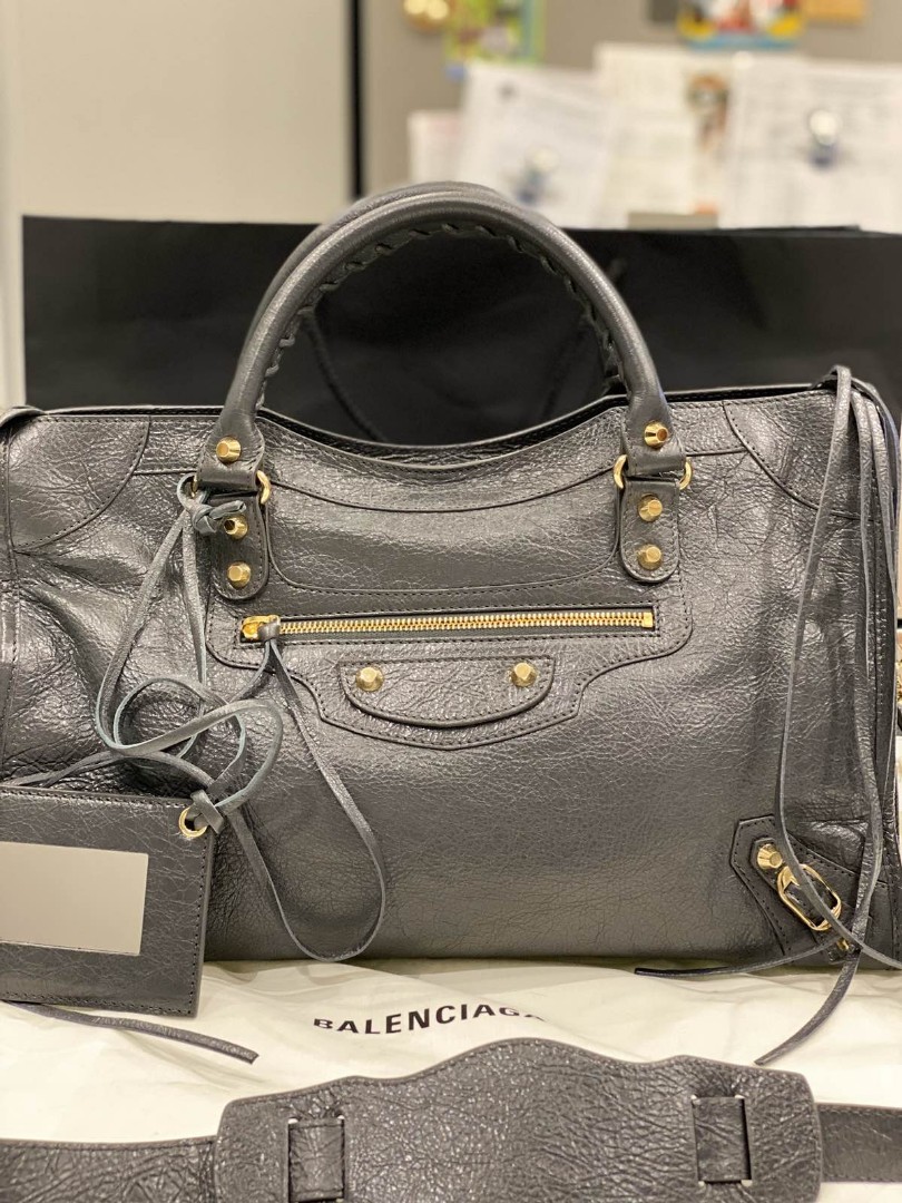 Balenciaga City Motorcycle Bag Grey  Guaranteed Authenticity  Just  Gorgeous Studio  Authentic Bags Only