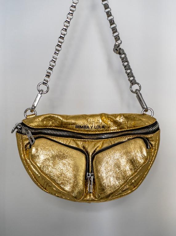 BIMBA Y LOLA S Gold Leather Bumbag
