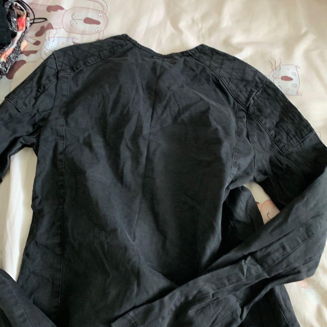 fake quilt zipper jacket 