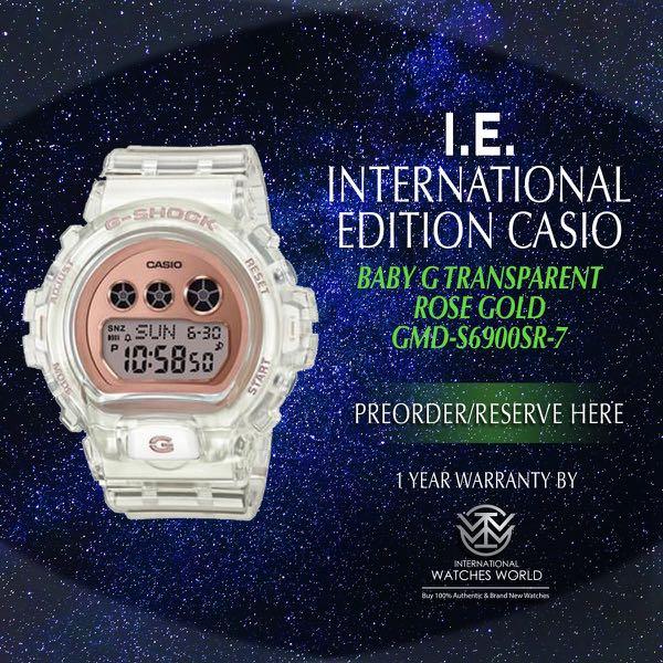 Baby g transparent hotsell rose gold