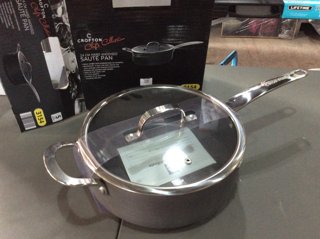 Crofton 24cm Hard Anodised Saute Pan, Furniture & Home Living