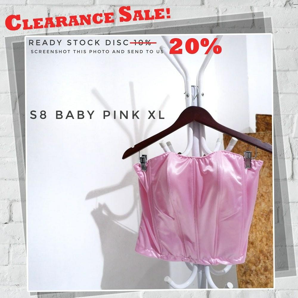 Diskon 20% bustier tulang satin abutay babypink xl, Fesyen