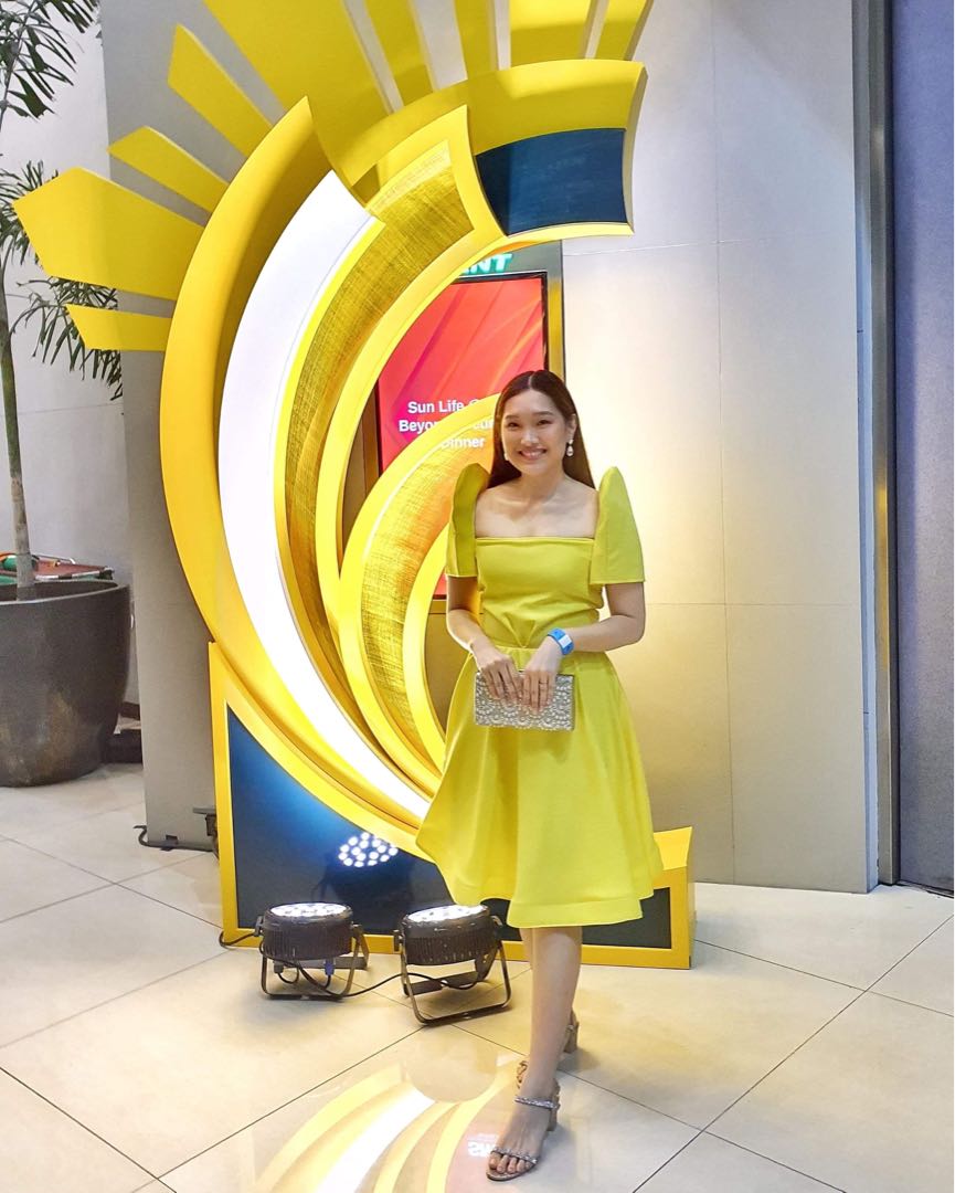 Yellow filipiniana gown sales