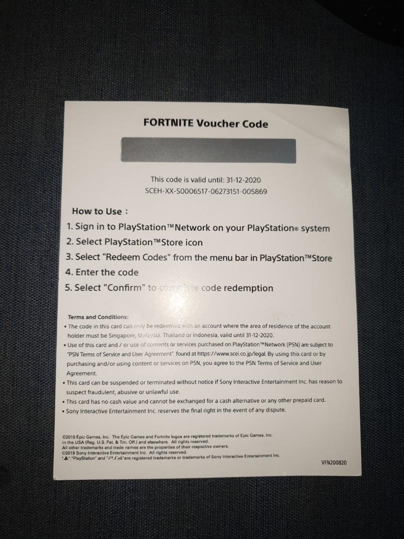 Fortnite voucher code, Video Gaming, Gaming Accessories, Game Gift