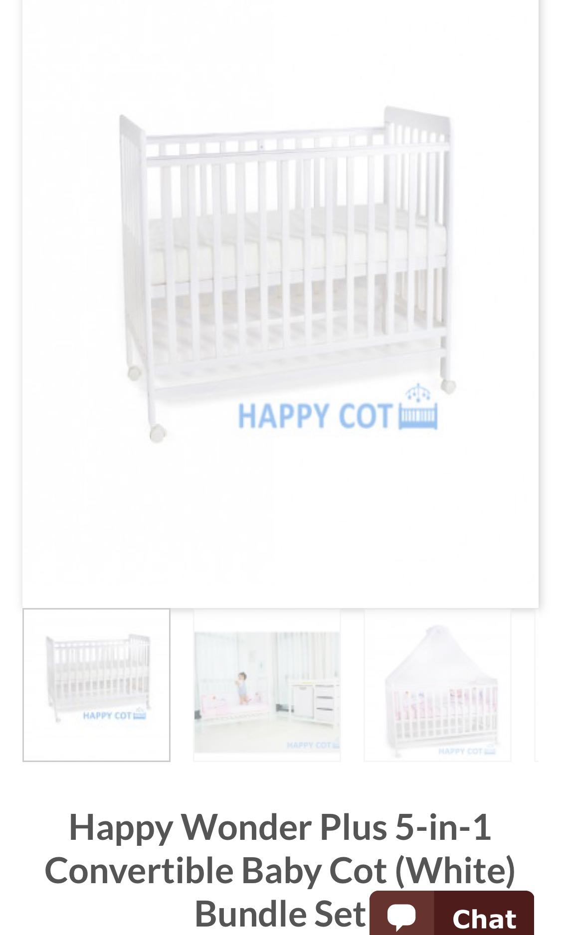 happy wonder 5 in 1 convertible baby cot