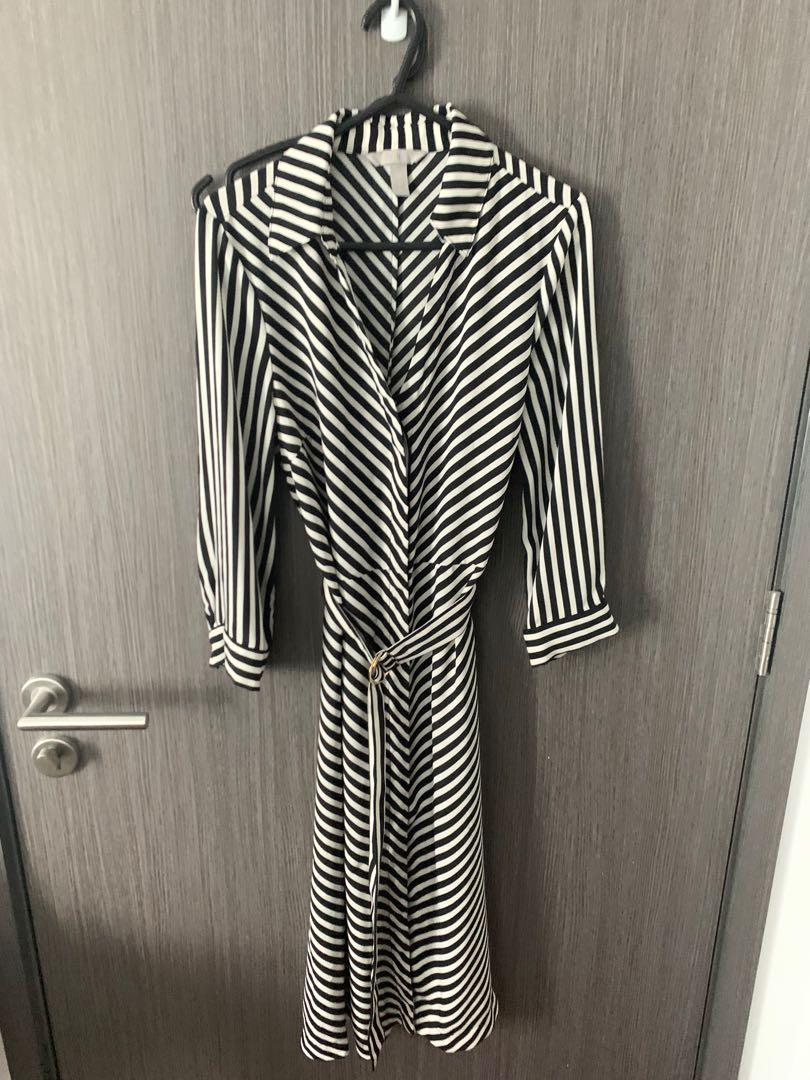 Hxxm striped dress black white clearance