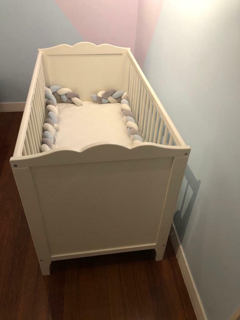 IKEA HENSVIK baby cot with Getha mattress, Babies & Kids, Cots & Cribs