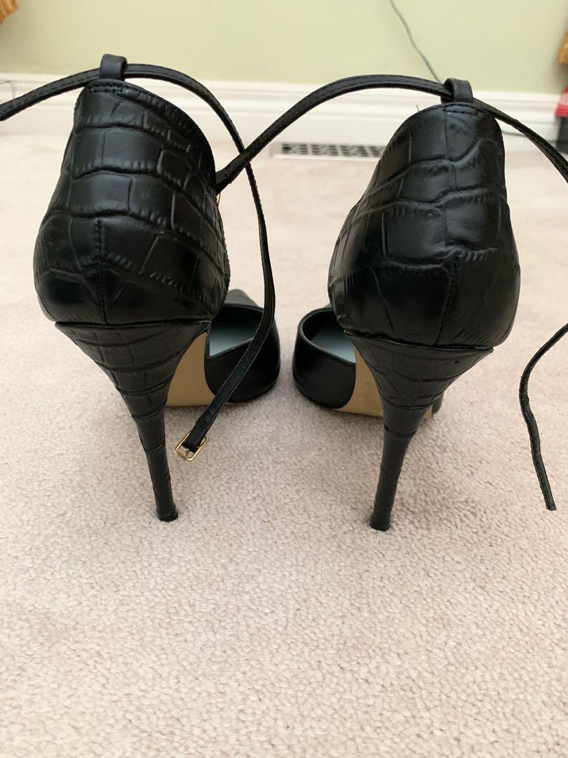 KATE MEL 9.5 black pumps w ankle strap Women s Fashion Shoes on Carousell