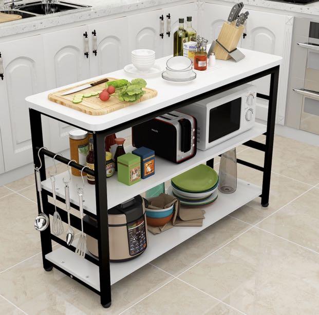 Kitchen side table sales with storage