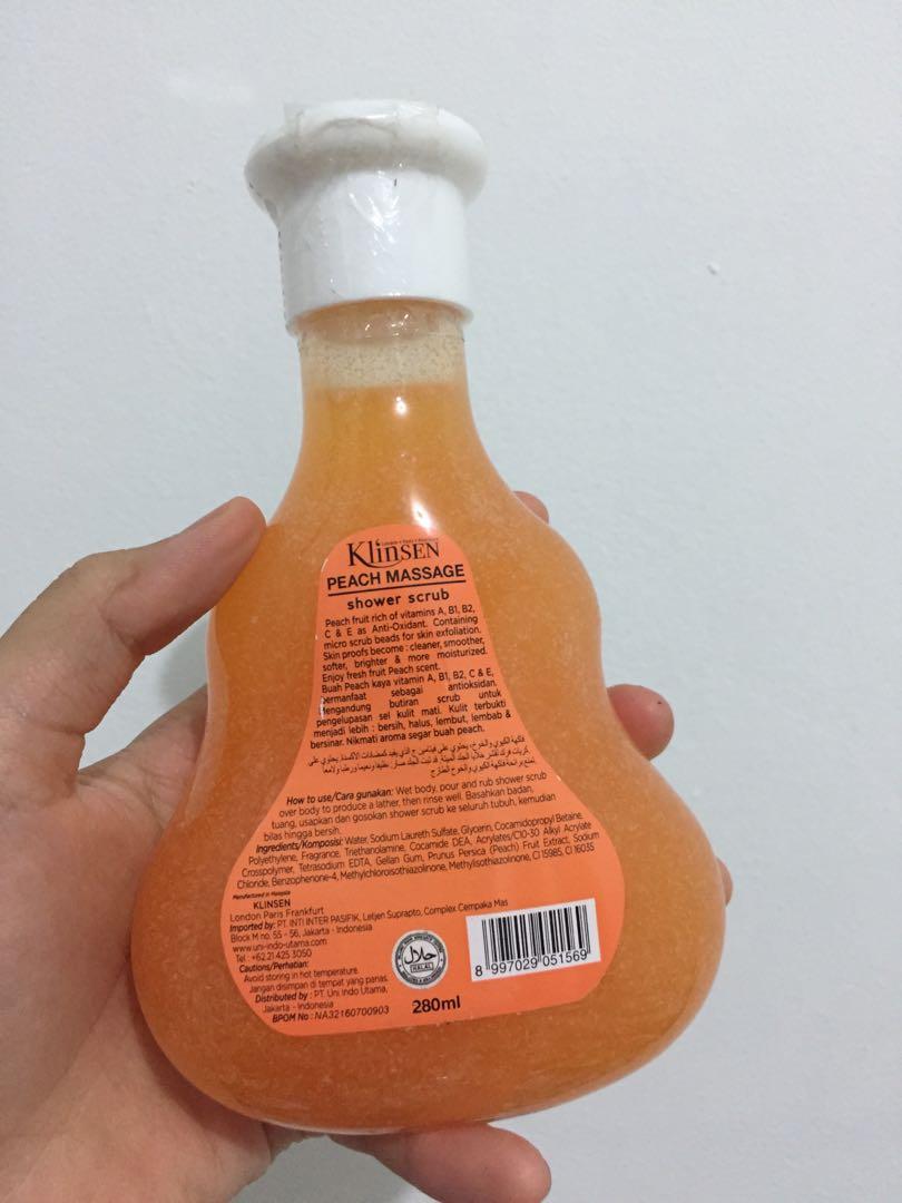Klinsen Shower Scrub Mineral Spa Peach // Sabun Mandi ...