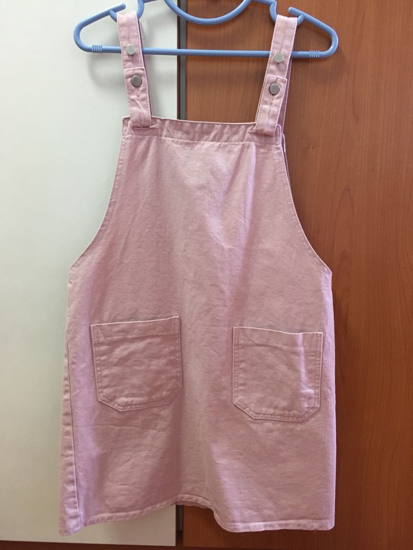 pink overalls dress