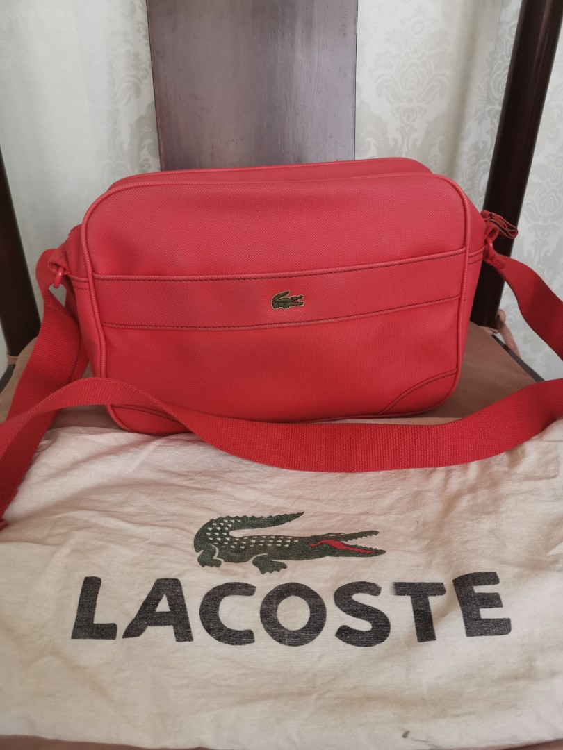 Lacoste Red Sling Bag, Women's Fashion 