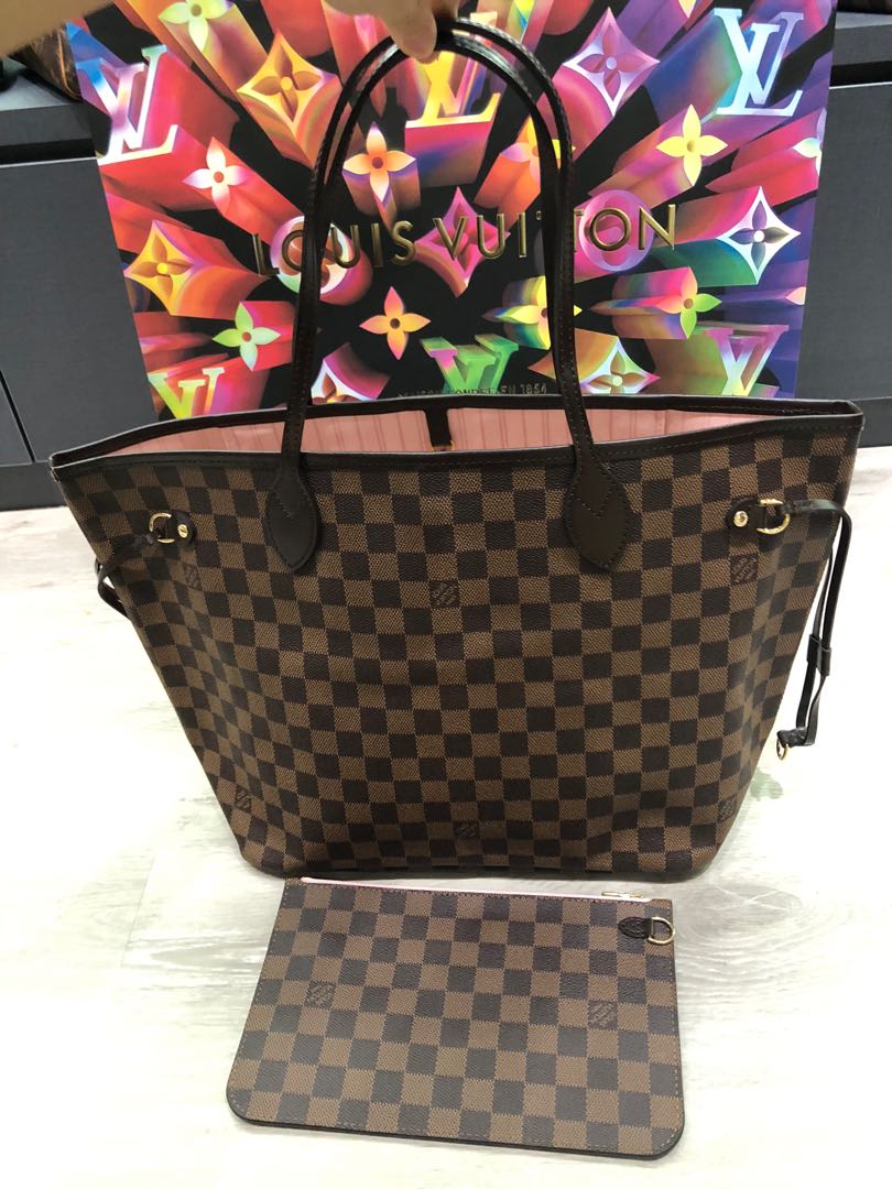 RESERVED Louis Vuitton Neverfull MM Damier with Pink Interior