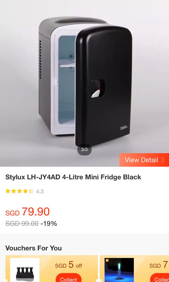 Mini Fridge Stylux 4Litres, TV & Home Appliances, Kitchen Appliances