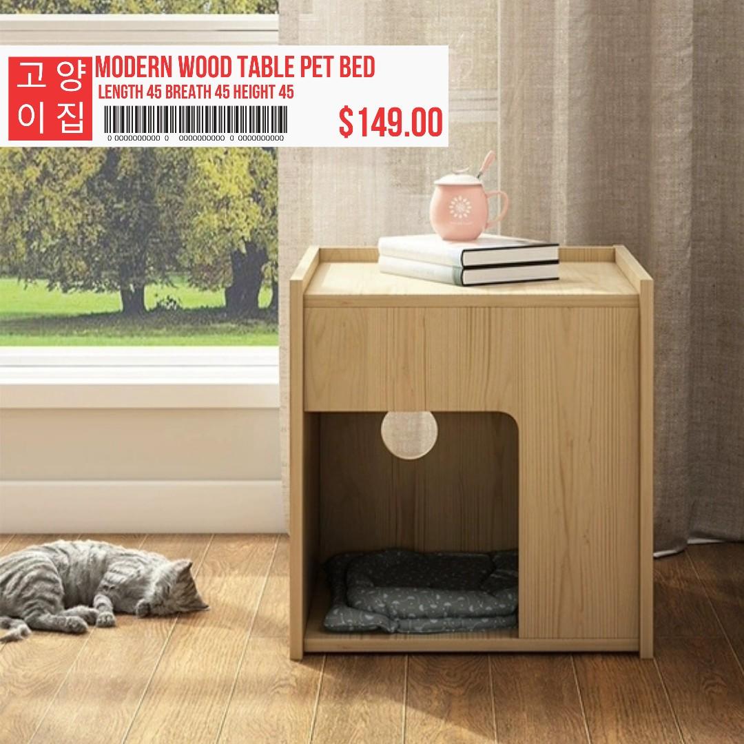 Modern Wood Side Table Pet Bed Pet Supplies For Cats Cat Accessories On Carousell Many modern families have pets and these little friends require respect, adapted personal place and lots of attention.