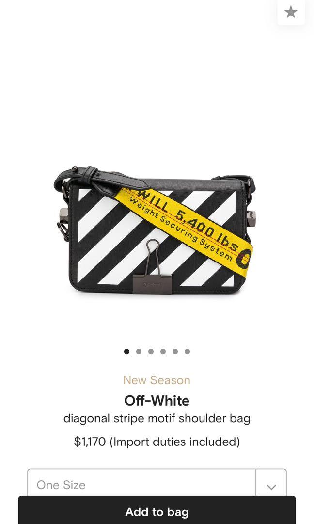 Off white diagonal stripe motif shoulder bag hotsell