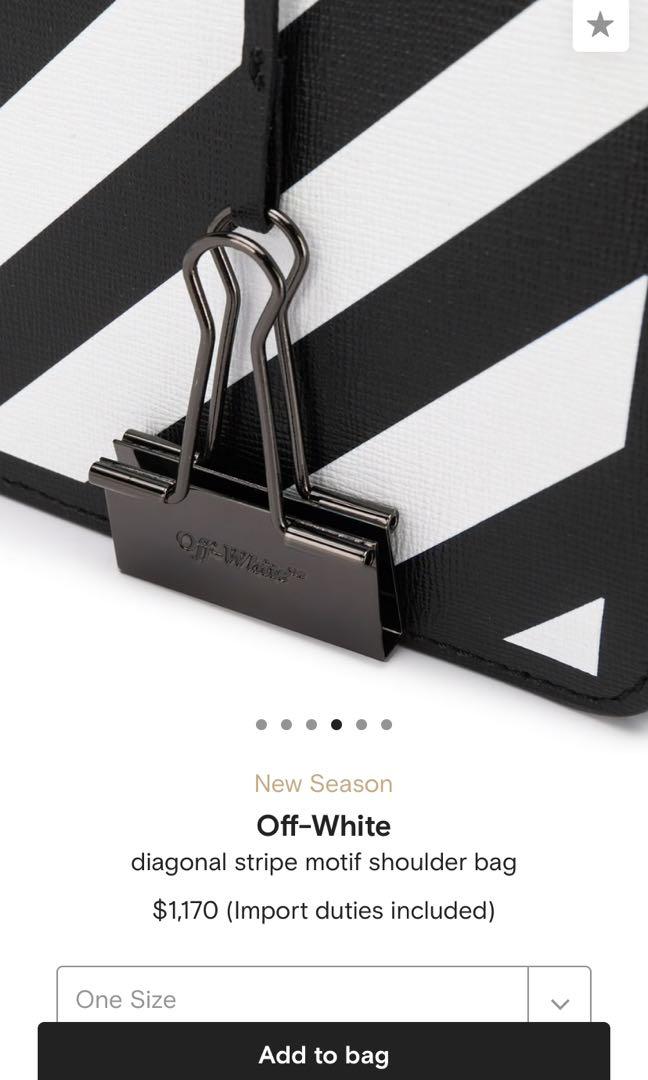 Off white diagonal stripe motif shoulder bag on sale