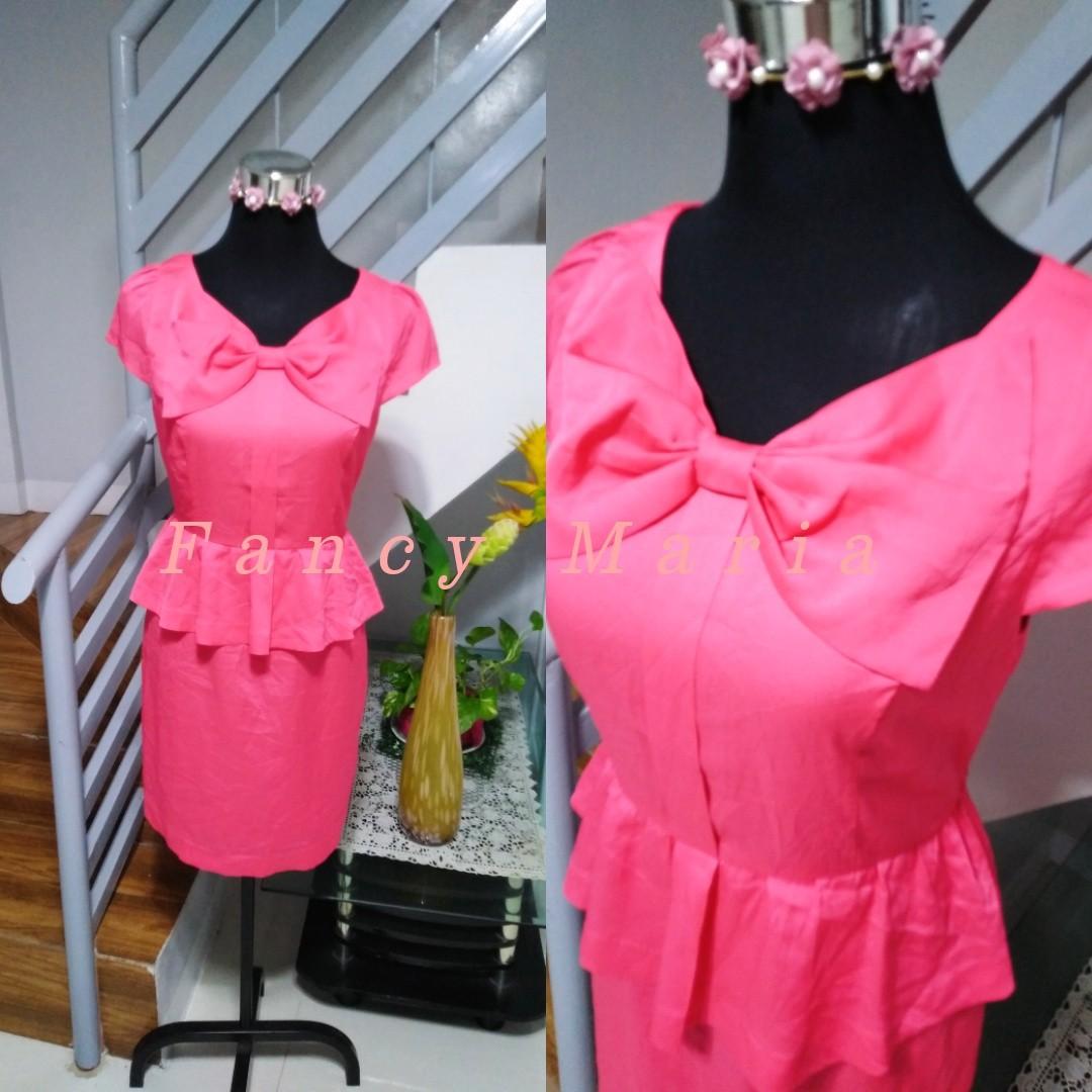 Pink Formal Peplum Dress (Category: Dresses) located in Imus. Submitted by fancymaria (Listing ID 273861800, Image 1). Description: Selling this preloved pink peplum dress with ribbon detail. May fit medium to semi-large frame. Perfect for formal occasions. 😍 Payment methods: -Gcash/LBC/Cebuana/BDO Delivery: -LBC/Lalamove /Grab express c/o buyer *Can be checked out in Shopee. Search for Fancy Maria or baby_la..