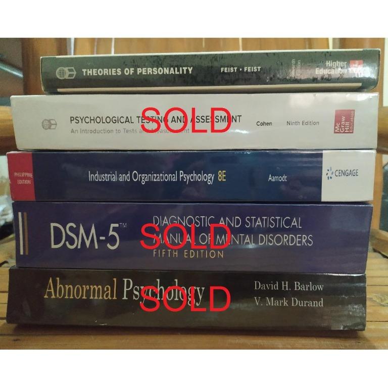 Psychology books for BLEPP (Category: Textbooks) located in Manila. Submitted by nowellexx (Listing ID 269863859, Image 1). Description: Selling the books I used for BLEPP 2019. (WITH HIGHLIGHTS, MARGINAL NOTES and plastic cover) RFS: I already passed BLEPP so now I need money for job hunting. ^_^ 7th Ed - Theories of Personality - Feist & Feist (Authentic textbook) 500PHP+200SF 8th Ed - Industrial and Organizational Psychology – Aamodt (white pa