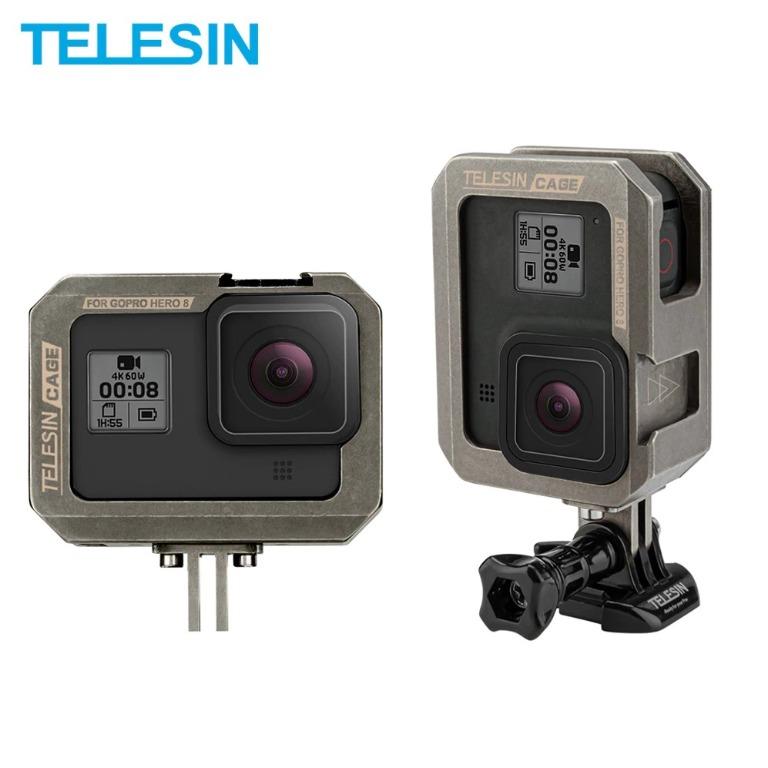 TELESIN Aluminum Vlog Cage Housing Frame Case Cold Shoe Microphone