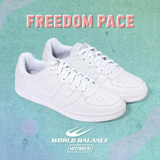world balance white shoes for female